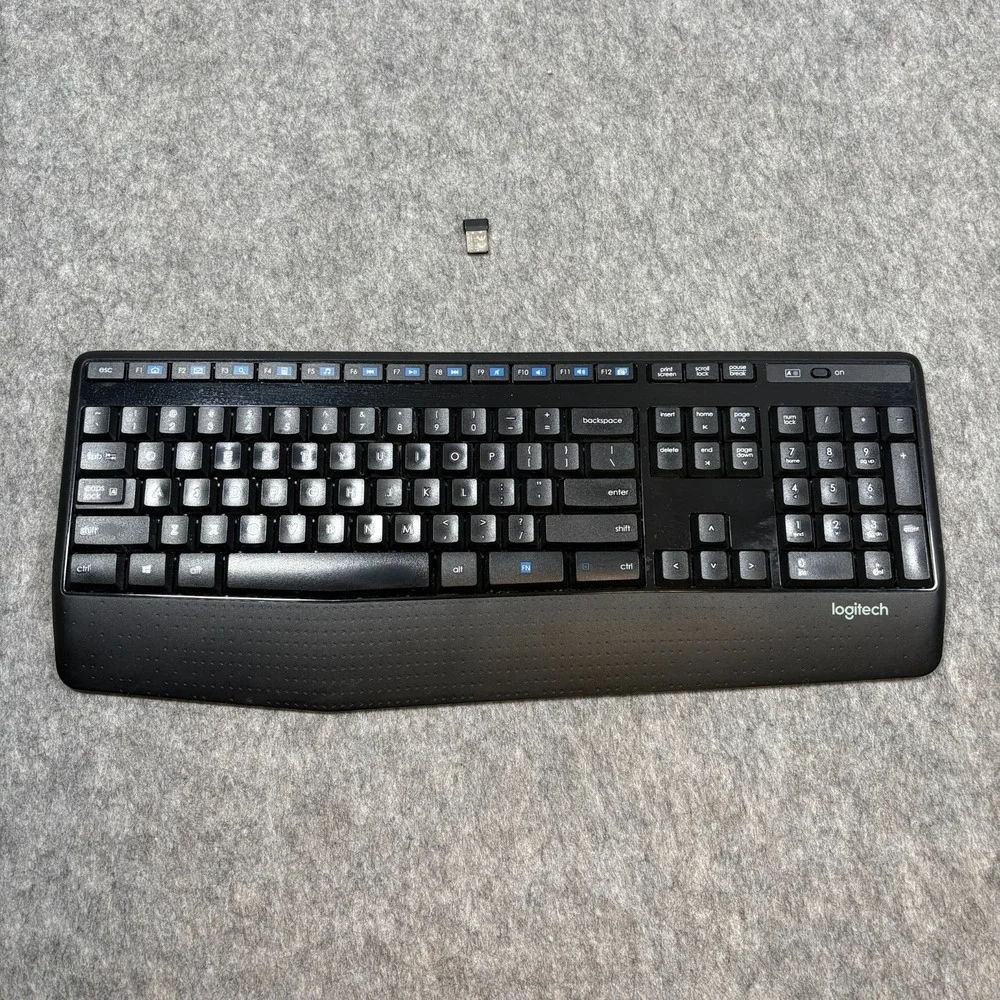 Logitech K345 Wireless Full Sized Keyboard with Palm Rest Black